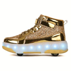 Chaussures de sport lumineuses pour enfants, patins à roulettes