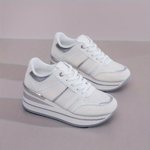 product-fancy-1c92c76c-fc54-4844-a8bf-d82fe2edcbaa Escarpins Compensés Blancs Baskets à Plateforme Femme