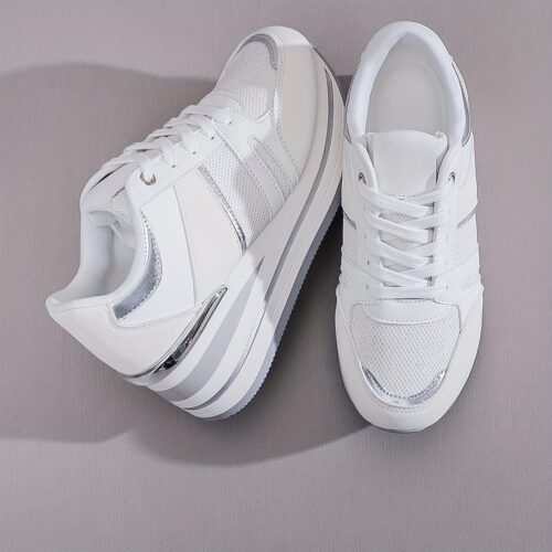 product-fancy-40ff71ab-0a8d-4df7-877c-19f77132203f Escarpins Compensés Blancs Baskets à Plateforme Femme