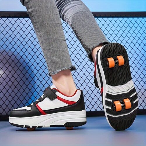 Chaussures de Skate Rétro pour Garçons avec Roues Amovibles