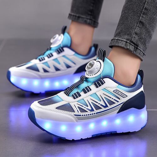 product-fancy-234181d1-5dc3-485d-9485-0d19c60afbd0 Chaussures de skateboard à LED pour enfants, roulettes amovibles