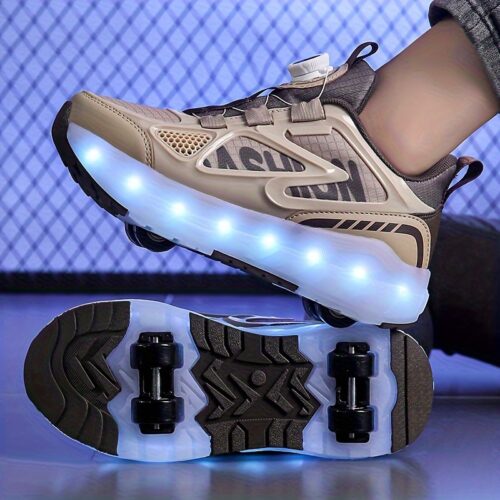 Chaussures de skate d'été pour garçons avec lumières LED, patins à roulettes