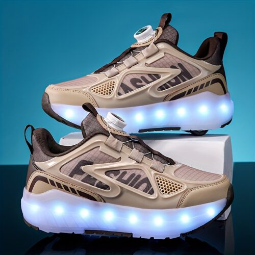 Chaussures de skate d'été pour garçons avec lumières LED, patins à roulettes