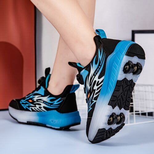 Chaussures de patin à 4 roues pour garçons avec roues amovibles