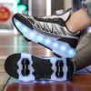 product-fancy-85bd8d6f-9d98-4eeb-9d87-048af120be44 Chaussures de skateboard à LED pour enfants, roulettes amovibles