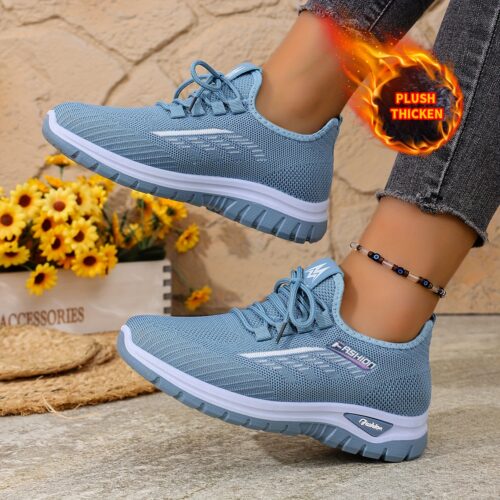 Chaussures de sport d'hiver pour femmes avec doublure chauffantes et élégantes