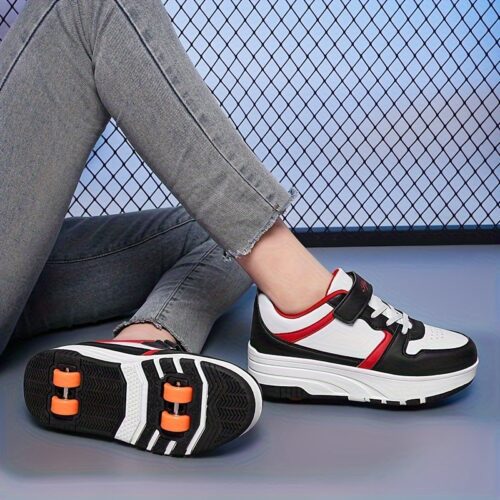 Chaussures de Skate Rétro pour Garçons avec Roues Amovibles