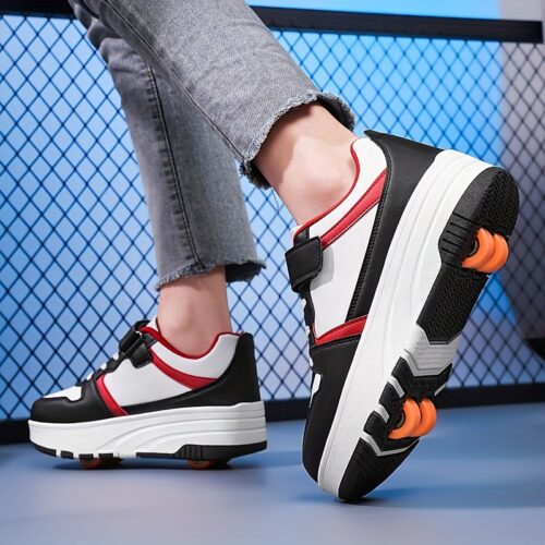 Chaussures de Skate Rétro pour Garçons avec Roues Amovibles