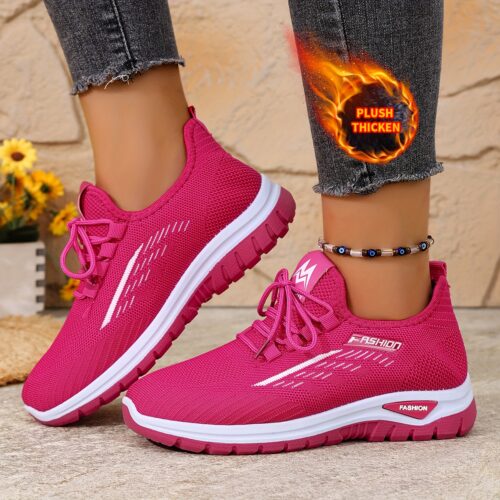 Chaussures de sport d'hiver pour femmes avec doublure chauffantes et élégantes