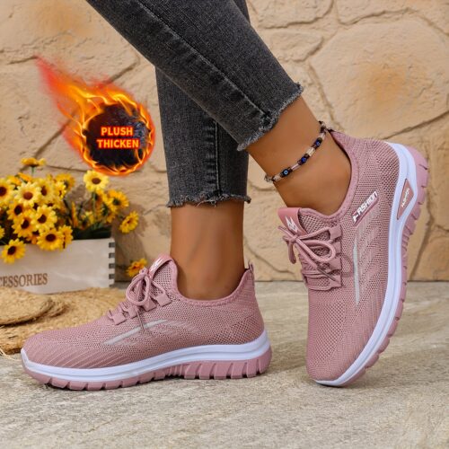 Chaussures de sport d'hiver pour femmes avec doublure chauffantes et élégantes