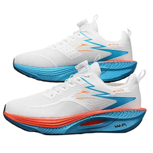 Chaussures de course à pied avec plaque en carbone pour marathon, respirantes et légères