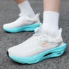 Chaussures de course à pied avec plaque en carbone pour marathon, respirantes et légères