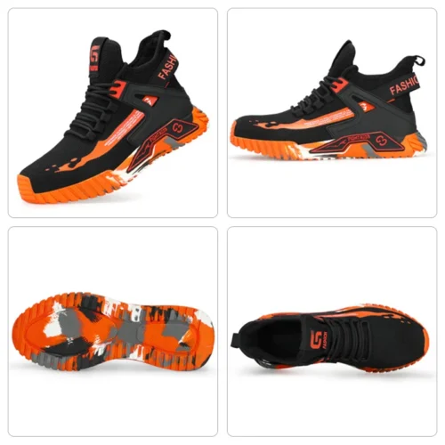 Bottes montantes pour hommes, chaussures de protection de sécurité, chaussures de travail à bout en acier, chaussures de sécurité Anti-perforation pour hommes et femmes