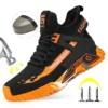 Bottes montantes pour hommes, chaussures de protection de sécurité, chaussures de travail à bout en acier, chaussures de sécurité Anti-perforation pour hommes et femmes