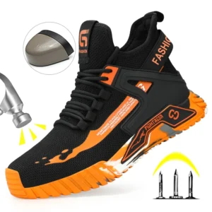 Bottes montantes pour hommes, chaussures de protection de sécurité, chaussures de travail à bout en acier, chaussures de sécurité Anti-perforation pour hommes et femmes