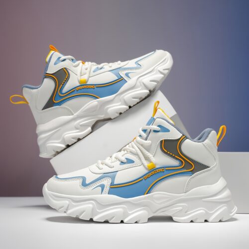 Chaussures de Sport Hautes pour Hommes, décontractées à Semelle Épaisse et Montantes