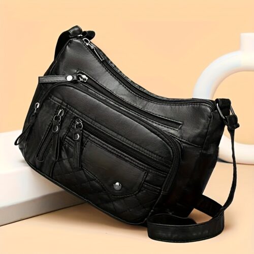 Sac Messager Unisexe "Automne-Hiver" : Le Cadeau Idéal de Noël. Un sac bandoulière tendance, pratique et mixte, avec des zips multiples au look décontracté et original.