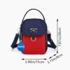 Sac carré bandoulière uni pour adolescents (avec badge inclus) – Petit sac décontracté et multi-poches