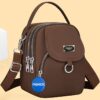 Sac carré bandoulière uni pour adolescents (avec badge inclus) – Petit sac décontracté et multi-poches