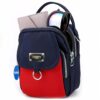 Sac carré bandoulière uni pour adolescents (avec badge inclus) – Petit sac décontracté et multi-poches