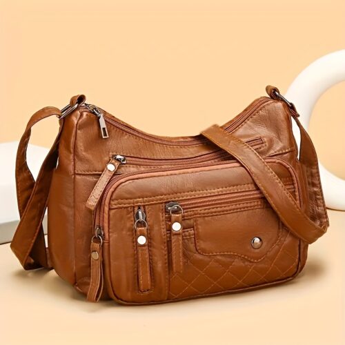 Sac Messager Unisexe "Automne-Hiver" : Le Cadeau Idéal de Noël. Un sac bandoulière tendance, pratique et mixte, avec des zips multiples au look décontracté et original.