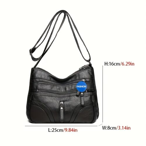 Sac Bandoulière Multifonctionnel Homme et Femme – Style Urbain, Multi-Poches et Pratique pour Voyage et Trajets + Pendentif Offert