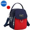 Sac carré bandoulière uni pour adolescents (avec badge inclus) – Petit sac décontracté et multi-poches
