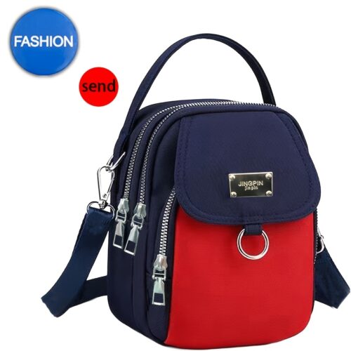 Sac carré bandoulière uni pour adolescents (avec badge inclus) – Petit sac décontracté et multi-poches