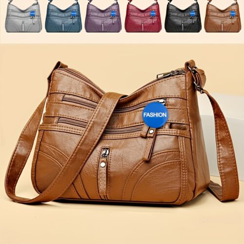 Sac Bandoulière Multifonctionnel Homme et Femme – Style Urbain, Multi-Poches et Pratique pour Voyage et Trajets + Pendentif Offert
