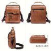 Sac bandoulière en cuir haut de gamme pour homme - Design multifonctionnel à compartiments