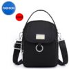 Sac carré bandoulière uni pour adolescents (avec badge inclus) – Petit sac décontracté et multi-poches