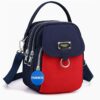 Sac carré bandoulière uni pour adolescents (avec badge inclus) – Petit sac décontracté et multi-poches