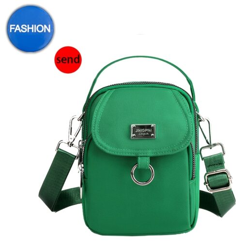 Sac carré bandoulière uni pour adolescents (avec badge inclus) – Petit sac décontracté et multi-poches
