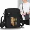 Sac bandoulière Oxford imprimé lion — Robuste et pratique, idéal pour l'école, les voyages et le quotidien.