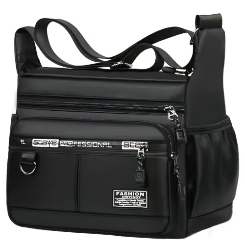 Sac bandoulière de poitrine pour homme, grande capacité et multi-compartiments. Pratique avec ses poches latérales, il est parfait pour le voyage et le plein air.