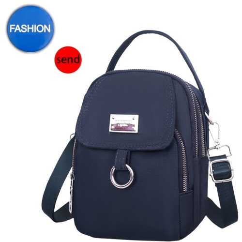 Sac carré bandoulière uni pour adolescents (avec badge inclus) – Petit sac décontracté et multi-poches