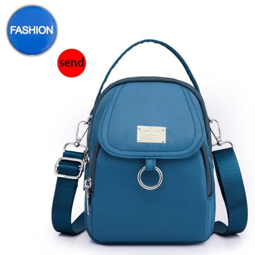 Sac carré bandoulière uni pour adolescents (avec badge inclus) – Petit sac décontracté et multi-poches