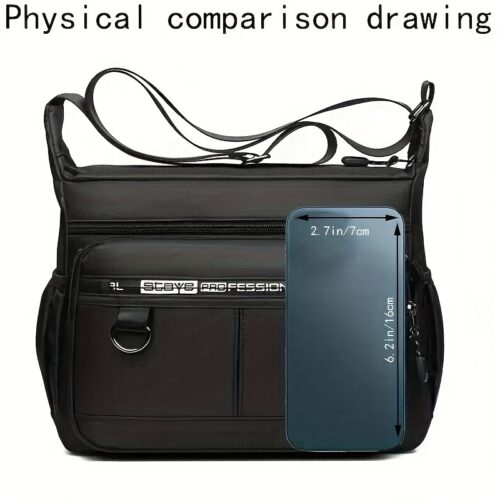 Sac bandoulière de poitrine pour homme, grande capacité et multi-compartiments. Pratique avec ses poches latérales, il est parfait pour le voyage et le plein air.