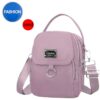 Sac carré bandoulière uni pour adolescents (avec badge inclus) – Petit sac décontracté et multi-poches