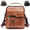 Sac bandoulière en cuir haut de gamme pour homme - Design multifonctionnel à compartiments