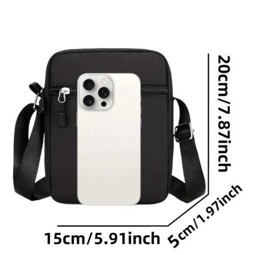 1 sac bandoulière grande capacité imprimé MILANO - Comprend une bandoulière réglable, diverses poches pour écouteurs, téléphones portables, cartes et clés.