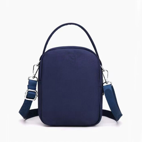 Sac carré bandoulière uni pour adolescents (avec badge inclus) – Petit sac décontracté et multi-poches