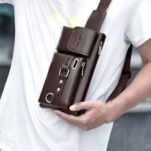 Sac Banane Femme Chic et Pratique – Sac Bandoulière, Poitrine et Épaule en Nylon Unie avec Sangle Réglable et Multi-Compartiments, Idéal pour le Voyage, le Quotidien et Noël