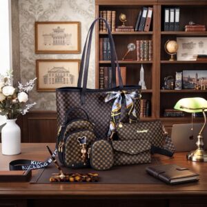Ensemble 5 pièces sacs à main rétro pour femme