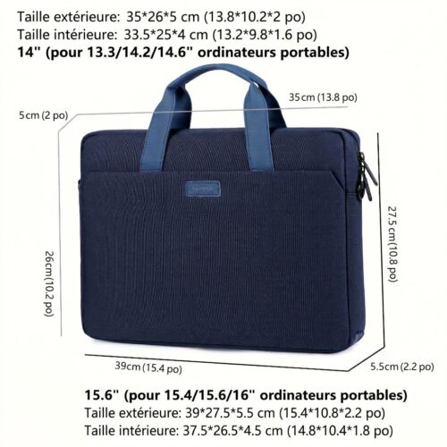 Sacoche Antichoc Okade T64 pour PC Portable 14 à 15,6 Pulses — Style Tendance & Grande Capacité