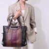 Sac fourre-tout patchwork rétro à blocs de couleur