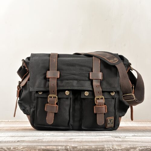 Sac messager en toile vintage pour homme