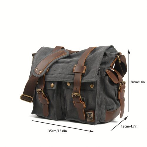 Sac messager en toile vintage pour homme