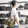 Sac messager en toile vintage pour homme