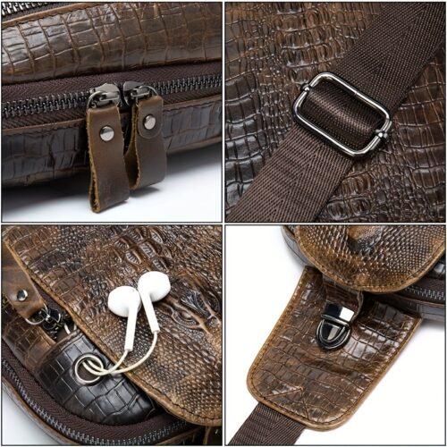 Sacoche en cuir véritable, sac à bandoulière